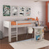 New Classic Midsleeper With Pull Out Desk White